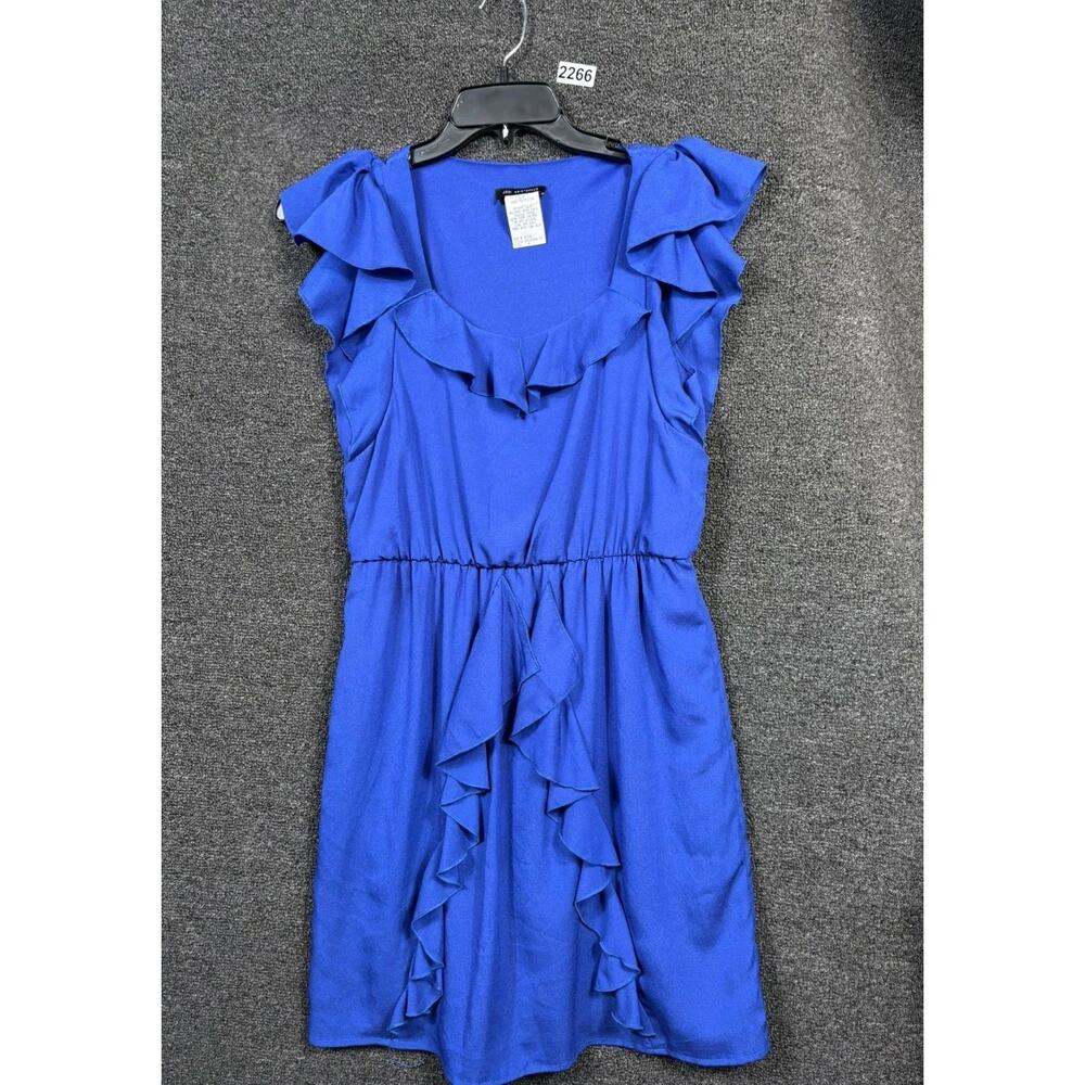 Jodi Kristopher Sheath Dress Womens Size M Blue Ruffle Short Sleeve - Picture 1 of 5